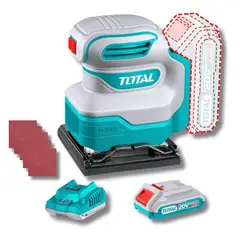 TOTAL TOOLS - Lijadora orbital inalambrica 20v + bateria 2Ah + cargador Total