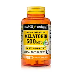 MASON NATURAL - Melatonina 500mcg (60 Tabletas Sublinguales)