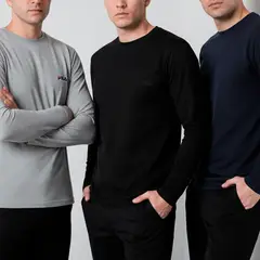 FILA - Pack x3 Polo Manga Larga Cuello Redondo Multicolor