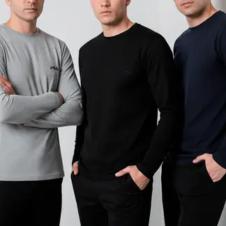 FILA - Pack x3 Polo Manga Larga Cuello Redondo Multicolor