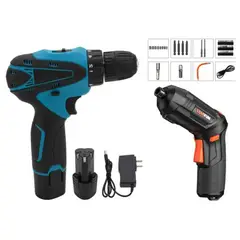 IMPORTADO MC - Pack Taladro Percutor Inalámbrico 12V Batería 2h + Destornillador