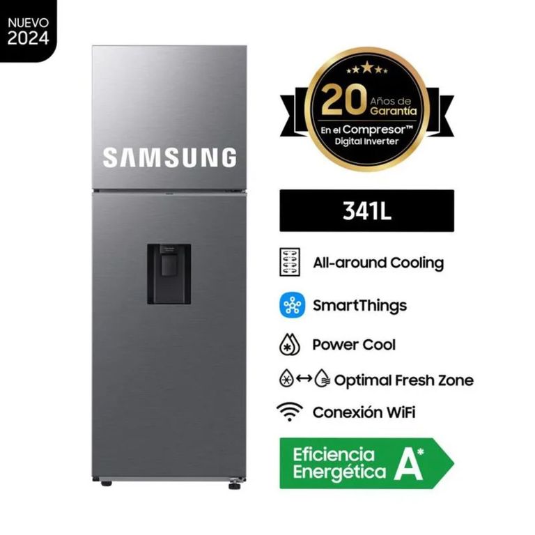 Refrigeradora Top Mount Freezer 341 Lt All Around Cooling RT35DG5720S9 Silver