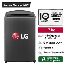 LG - Lavadora 17 Kg AI DD Carga Superior Negro Claro WT17BV6