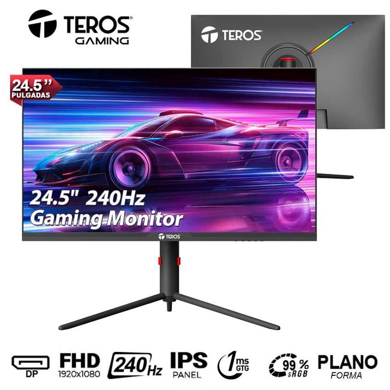 Monitor Gaming Teros TE-2472G Full HD 240Hz IPS 1ms sRGB PLANO