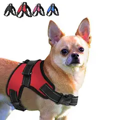 GENERICO - Pechera Arnes Ajustable para Perros - rojo L