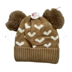 GENERICO - Gorro Invierno Infantil De Lana Diseño Corazones Unisex