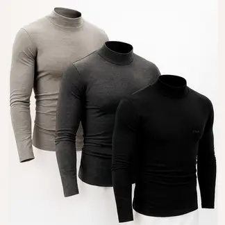 FILA - Set de 3 Polos Manga Larga Cuello Alto - Multicolor 2