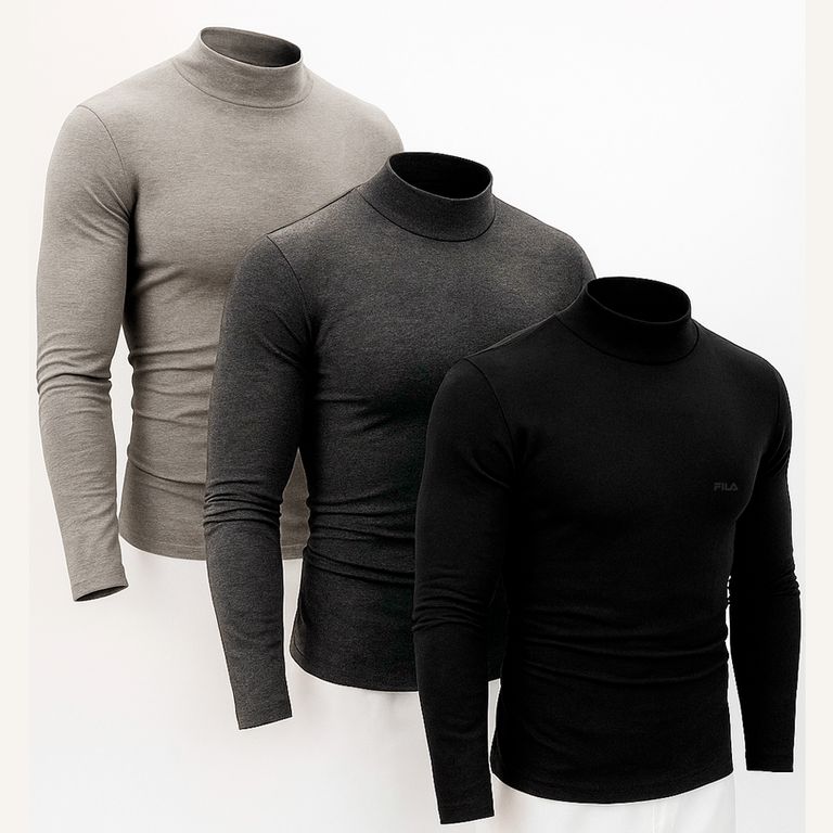 Set de 3 Polos Manga Larga Cuello Alto - Multicolor 2