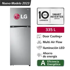 LG - Refrigeradora 335L GT33BPP Top Freezer Door Cooling Plateada.