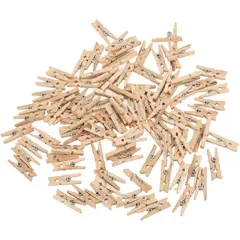 HYGGE - 200 Mini Ganchos Pinzas de Madera para Decoración