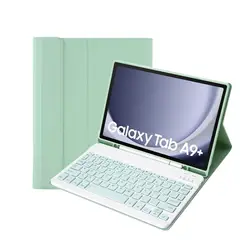 RENVMEXY - Funda con teclado Bluetooth Verde Claro Para Galaxy Tab A9 Plus 11 inch
