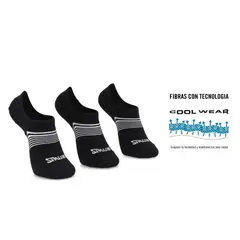 SPALDING - CALCETINES INVISIBLES NEGROS TRIPACK