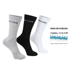 SPALDING - CALCETINES LARGOS BLANCO-NEGRO-GRIS TRIPACK