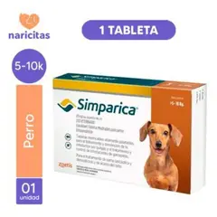 SIMPARICA - ANTIPULGAS PARA PERROS 5 A 10 KG X1 TABLETA