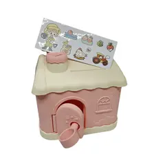 GENERICO - ALCANCIA DE CASA KAWAII CON PEGATINA - PEQUEÑO