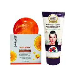 GENERICO - Jabón Iluminador y Aclarador Vitamina C + Exfoliante Facial de Bayas Silvestres