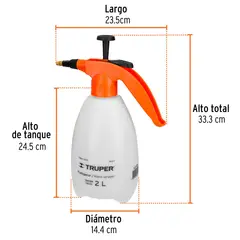 TRUPER - Fumigador de 2 litros doméstico,