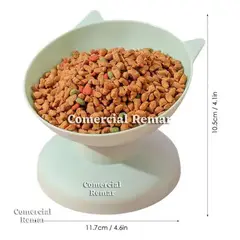 GENERICO - Plato Comedero para Gatos Elevado con Base Inclinado Verde.