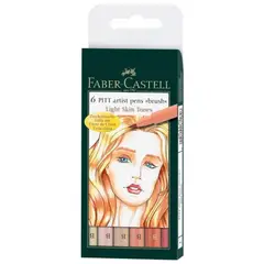 FABER-CASTELL - Set x 6 Pitt Artist Pen Brush Light Skin Tones