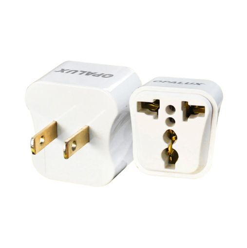 Adaptador Enchufe con Toma Tierra Espiga Plana OP-603-A3