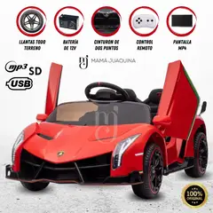 LAMBORGHINI - Carro a Batería con Pantalla «ERA LAMBO» Red