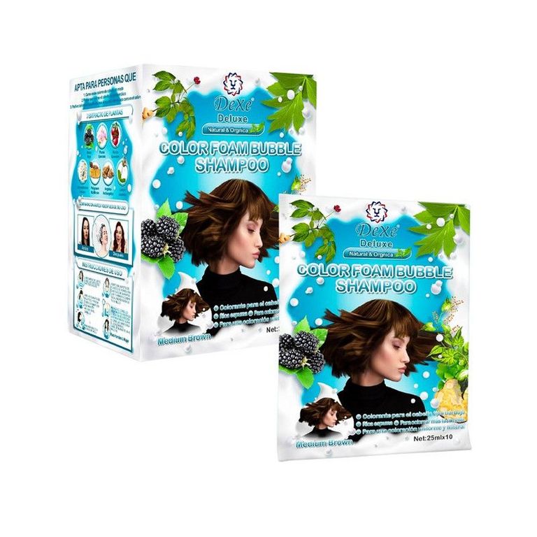 Shampoo Capilar Cubre Canas Marrón Medio