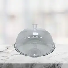 GENERICO - Portatorta de acrílico con tapa y pedestal 34cm