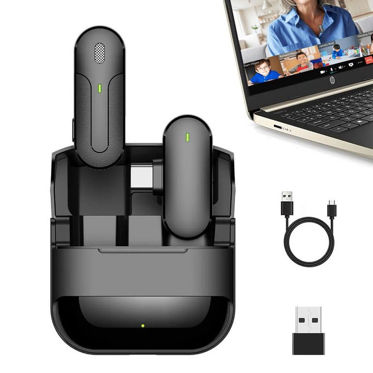 Micrófono Inalámbrico Tipo C K81 con Cargador Portátil y adaptador USB