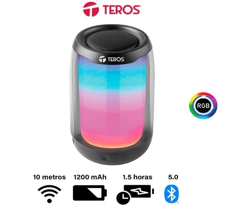 Parlante Inalámbrico TE-6043N Luz LED Bluetooth