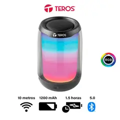 TEROS - Parlante Inalámbrico TE-6043N Luz LED Bluetooth