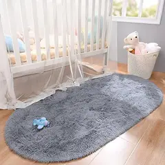 GENERICO - Alfombra ovalada felpa 1,50 x 50 cm color plomo