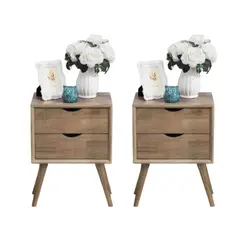 VENTITAS HOME - COMBO 2 Veladores Vintage Luna Premium de Melamine Duna