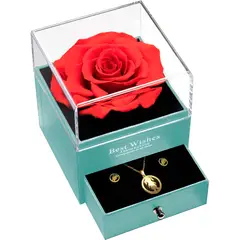 GENERICO - Mini Joyero De Presentación - 1 Compartimento - Rosa Eterna