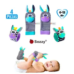 BABY - Set de Estimulación para Bebés UNISEX - Medias y Muñequeras