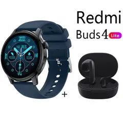 XIAOMI - S46 reloj inteligente deportivo Azul + Redmi Buds 4 Lite - Negro