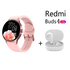 XIAOMI - Y80 reloj inteligente deportivo Rosado + Redmi Buds 4 Lite - Blanco