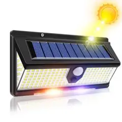 IMPORTADO MC - Lámpara Solar con Sensor 190 Led brillantes Luces Rojas y Azul