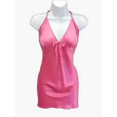 GENERICO - Baby Doll  Fino Satin Color Fucsia SIN Copa Talla S M De Alcoba
