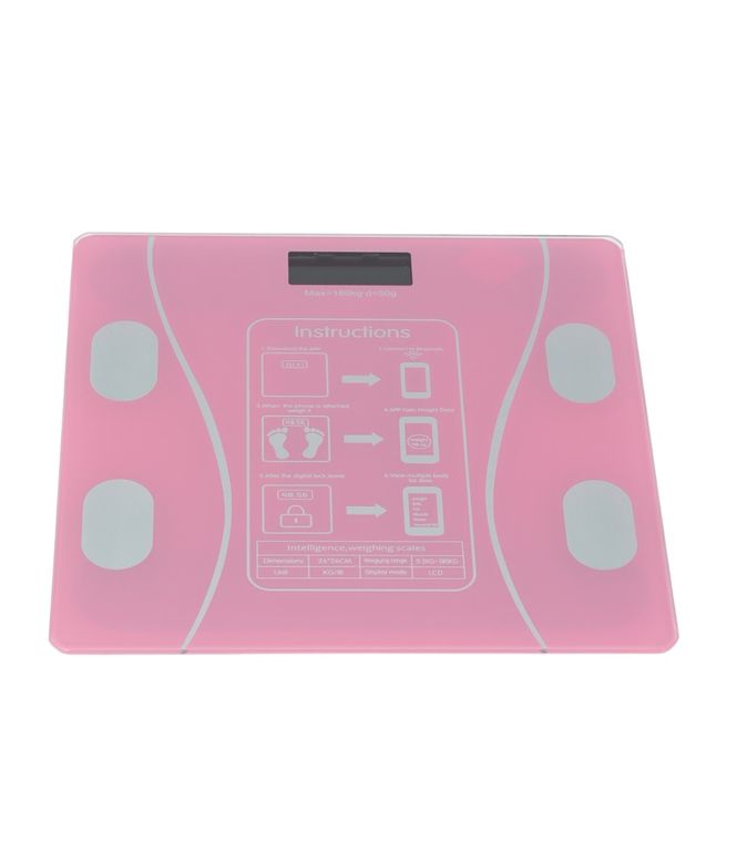 BALANZA DIGITAL BLUETOOTH CAPACIDAD 180 KG – A PILAS - ROSADO