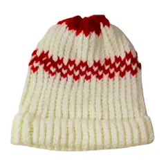 IDEAS PERFECTAS - Gorro Blanco Perla Corazones Lana - Talla S/M