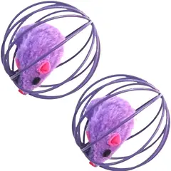 GENERICO - Packx2 Juguete para gato con raton en jaula