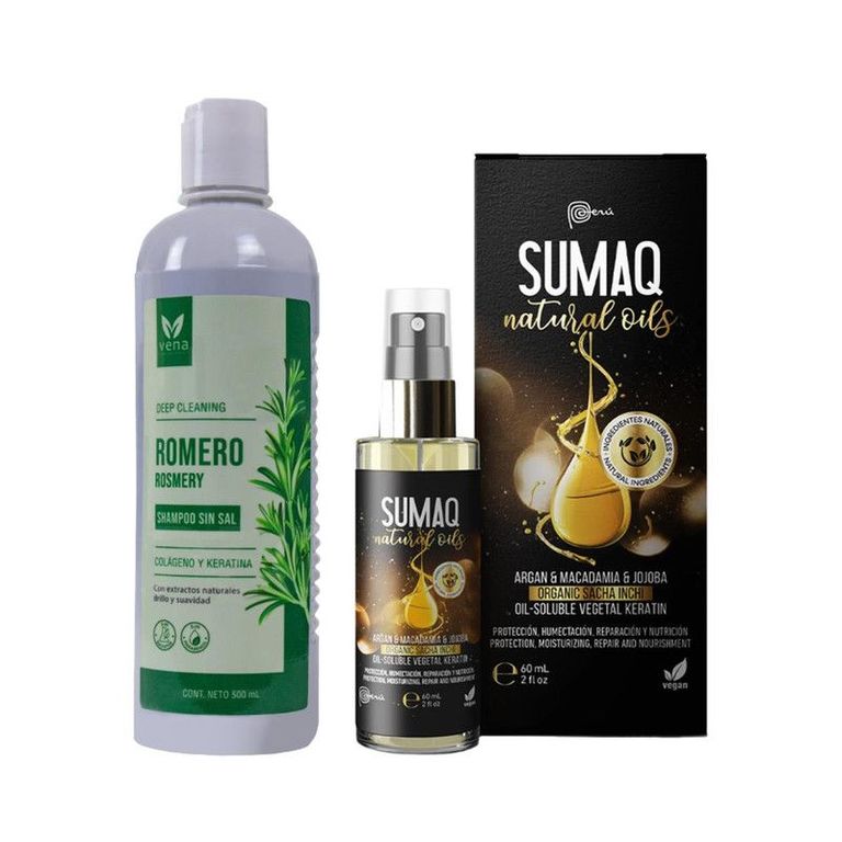 Shampoo de Romero sin Sal + Aceite Capilar de Sacha Inchi