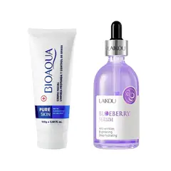 BIOAQUA - Crema Facial Antiacné Pure Skin + Serum Facial de Arándanos