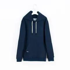 BHEVSK - Polera capucha basica azul