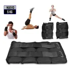 GENERICO - Pesas Tobilleras Peso de 5 Kg Pack 2 Unidades Negro