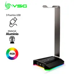 VSG - Soporte Para Audífono Aluminio Atlas Hub USB iluminación RGB