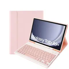 RENVMEXY - Funda con teclado Bluetooth A09B Rosa Para Galaxy Tab A9 Plus 11 pulgadas