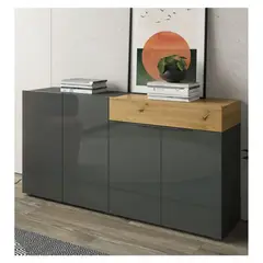 TU MESITA - Aparador para Salón Priux 4 puertas 1 cajón color BlancoHaya