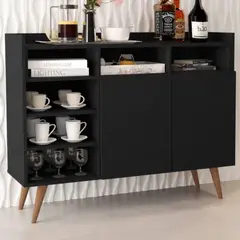 TU MESITA - Aparador para Cocina Luther color Negro 2 puertas