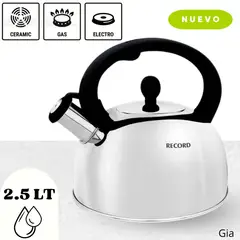 RECORD - Tetera Gia Plus Acero Inoxidable 2.5 L